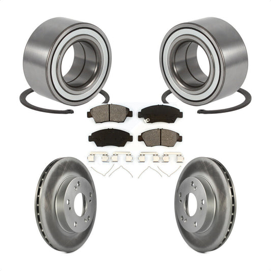 Wheel Bearing Coated Disc Brake Rotor & Pads Front Kit For Honda Civic Acura RSX