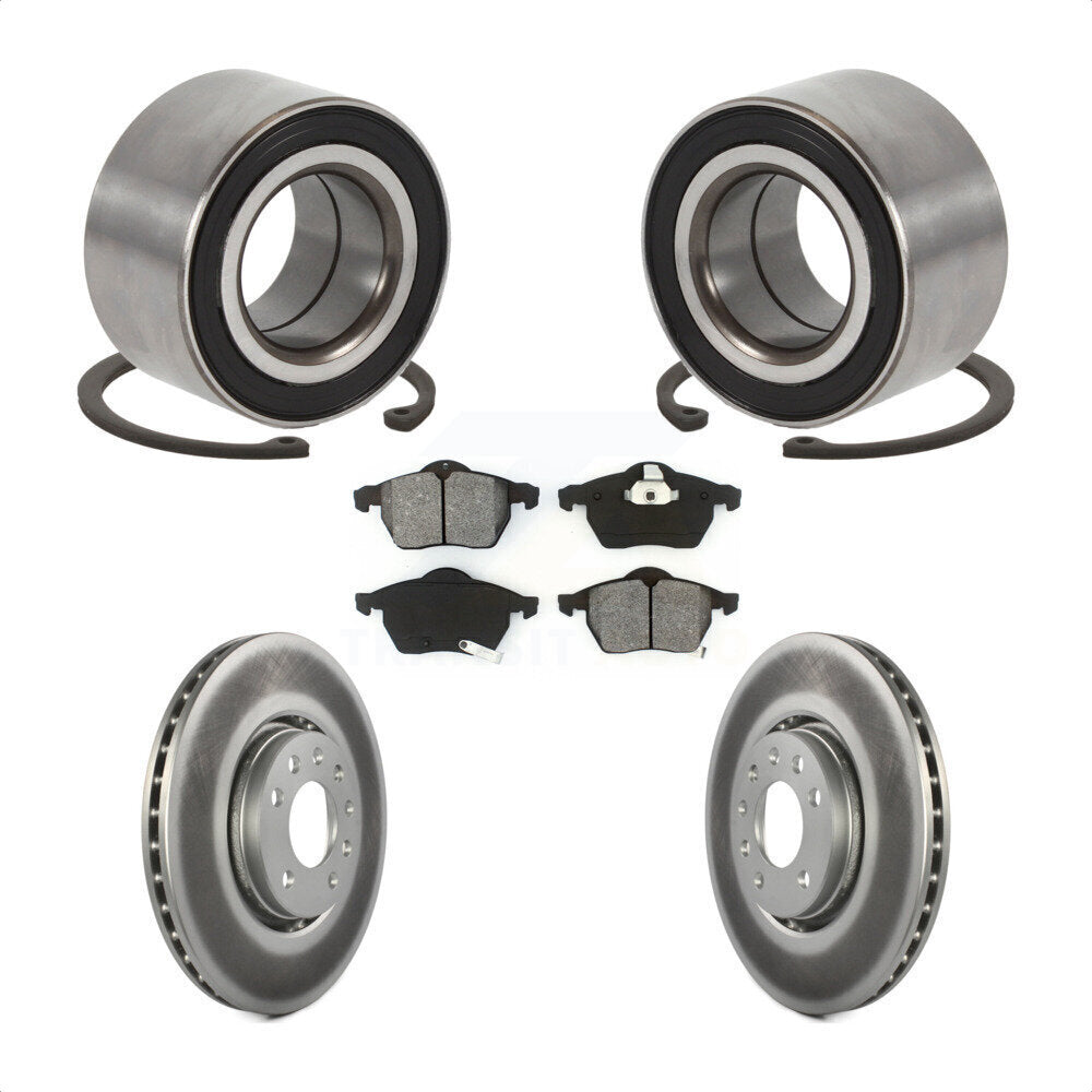 Wheel Bearing Coated Disc Brake Rotors And Pads Front Kit For Saab 9-3 9-5