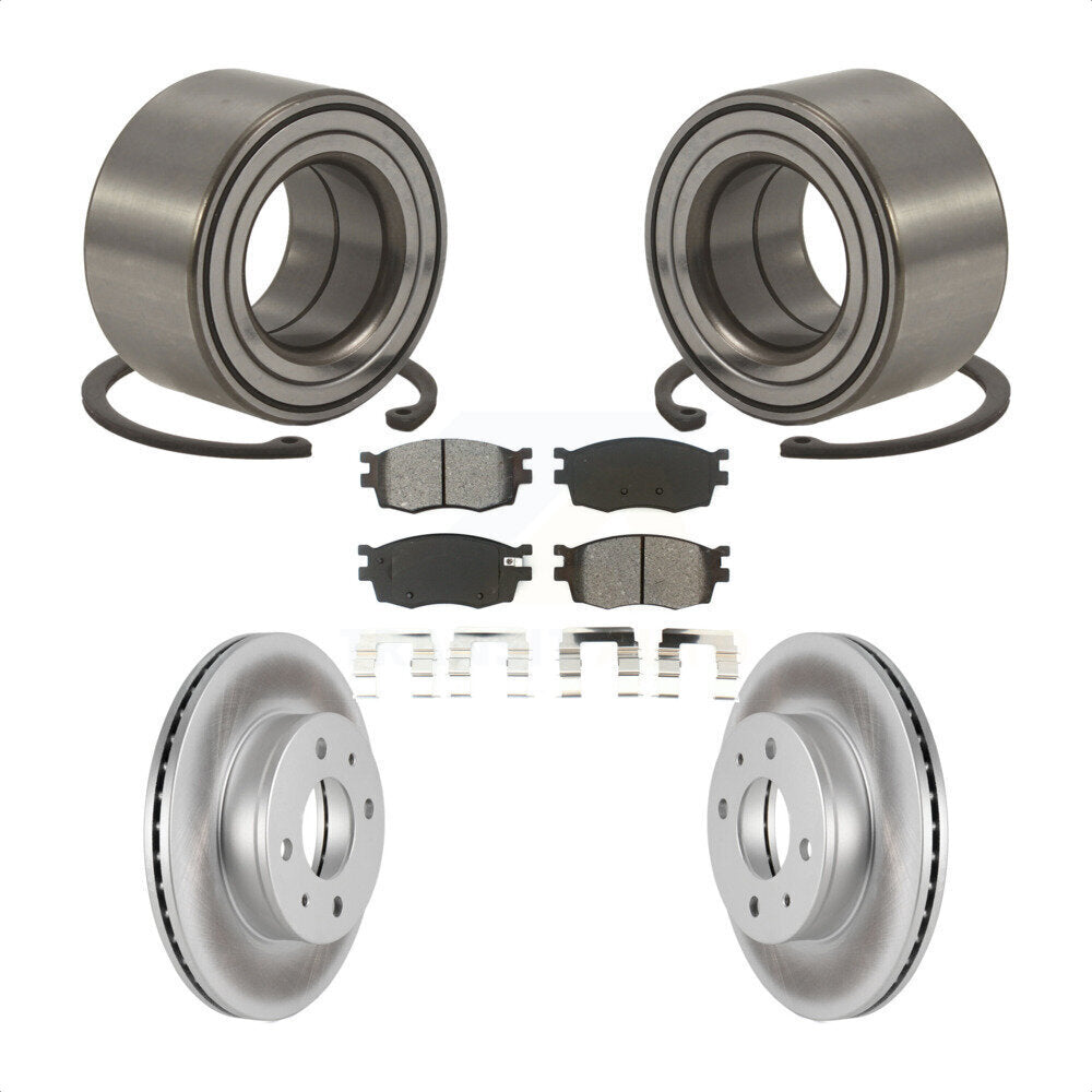 Wheel Bearing Coated Brake Rotor Pad Front Kit For 2006 Hyundai Accent Hatchback