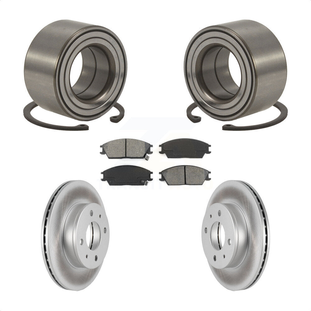 Wheel Bearing Coated Disc Brake Rotor Pad Front Kit For 2000-2005 Hyundai Accent