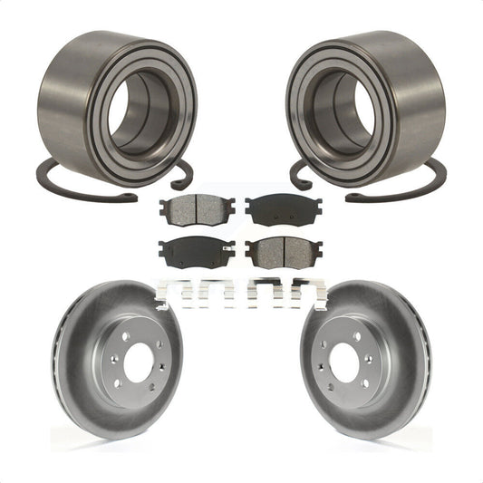 Wheel Bearing Coated Brake Rotor & Pad Front Kit For Hyundai Accent Kia Rio Rio5