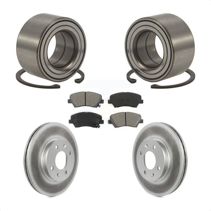 Wheel Bearing Coated Disc Brake Rotor Pad Front Kit For 2012-2017 Hyundai Accent