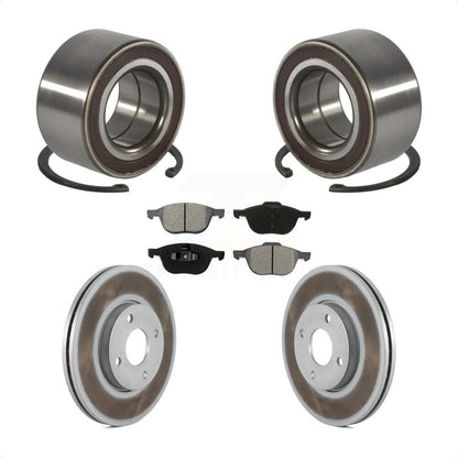 Wheel Bearing Coated Disc Brake Rotor And Pad Front Kit For 2005-2007 Ford Focus