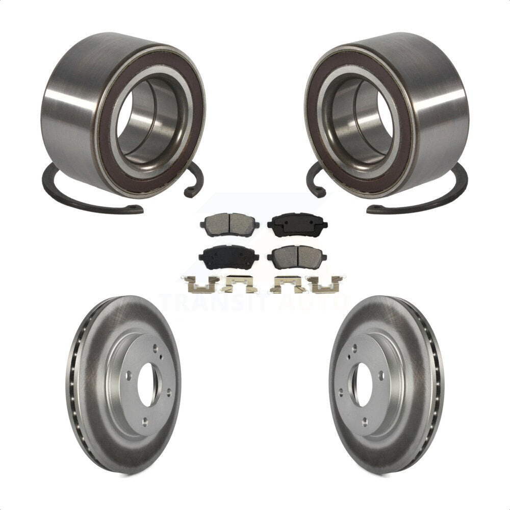 Wheel Bearing Coated Disc Brake Rotors And Pads Front Kit For Ford Fiesta