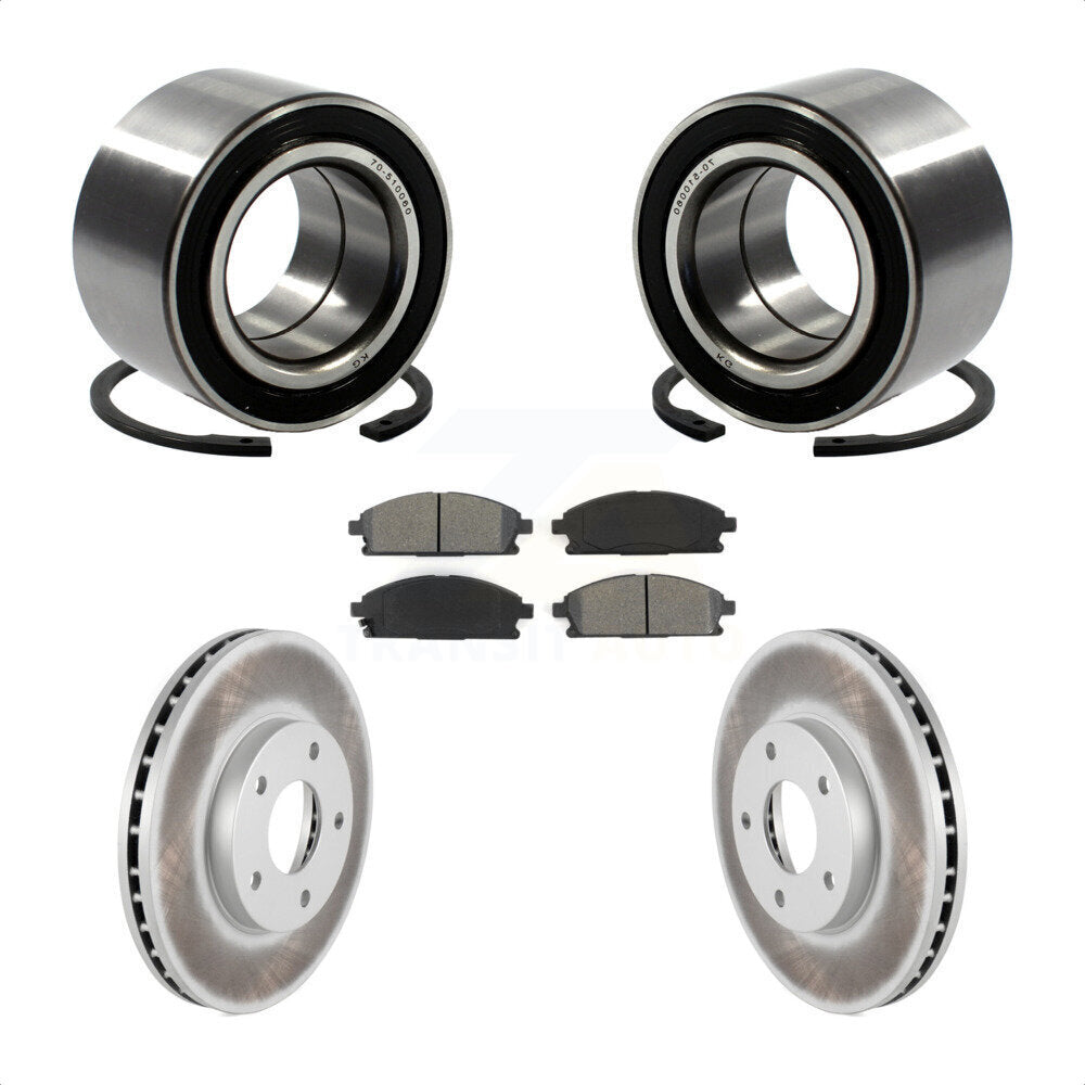 Wheel Bearing Coated Disc Brake Rotor Pad Front Kit For 2005-2006 Nissan X-Trail