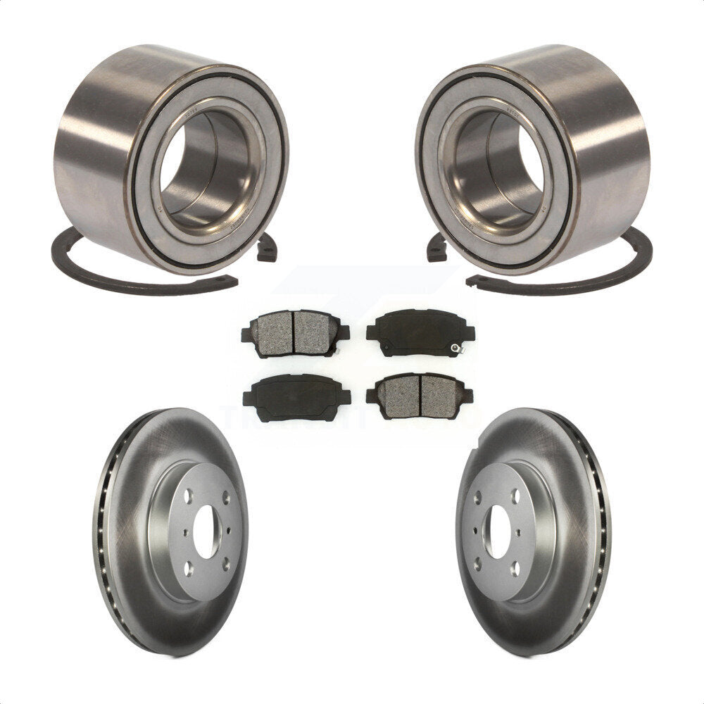 Wheel Bearing Coated Disc Brake Rotor & Pads Front Kit For 2001-2005 Toyota Echo