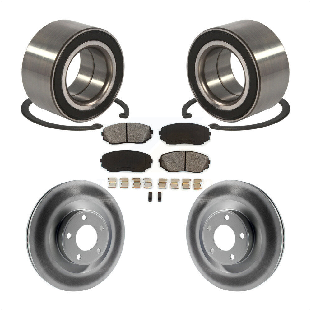 Wheel Bearing Coated Disc Brake Rotor & Pads Front Kit For Ford Edge Lincoln MKX