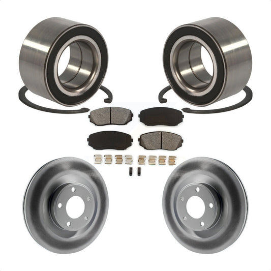 Wheel Bearing Coated Disc Brake Rotor & Pads Front Kit For Ford Edge Lincoln MKX