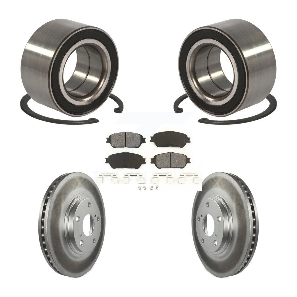Wheel Bearing Coated Disc Brake Rotor & Pads Front Kit For 2004-2006 Lexus ES330