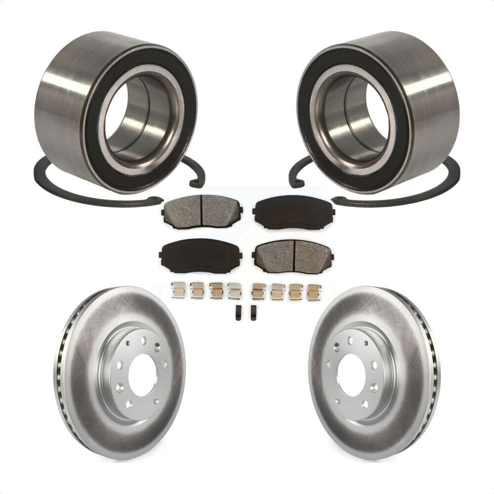Wheel Bearing Coated Brake Rotor Pads Front Kit For Mazda CX-7 Ford Edge Lincoln