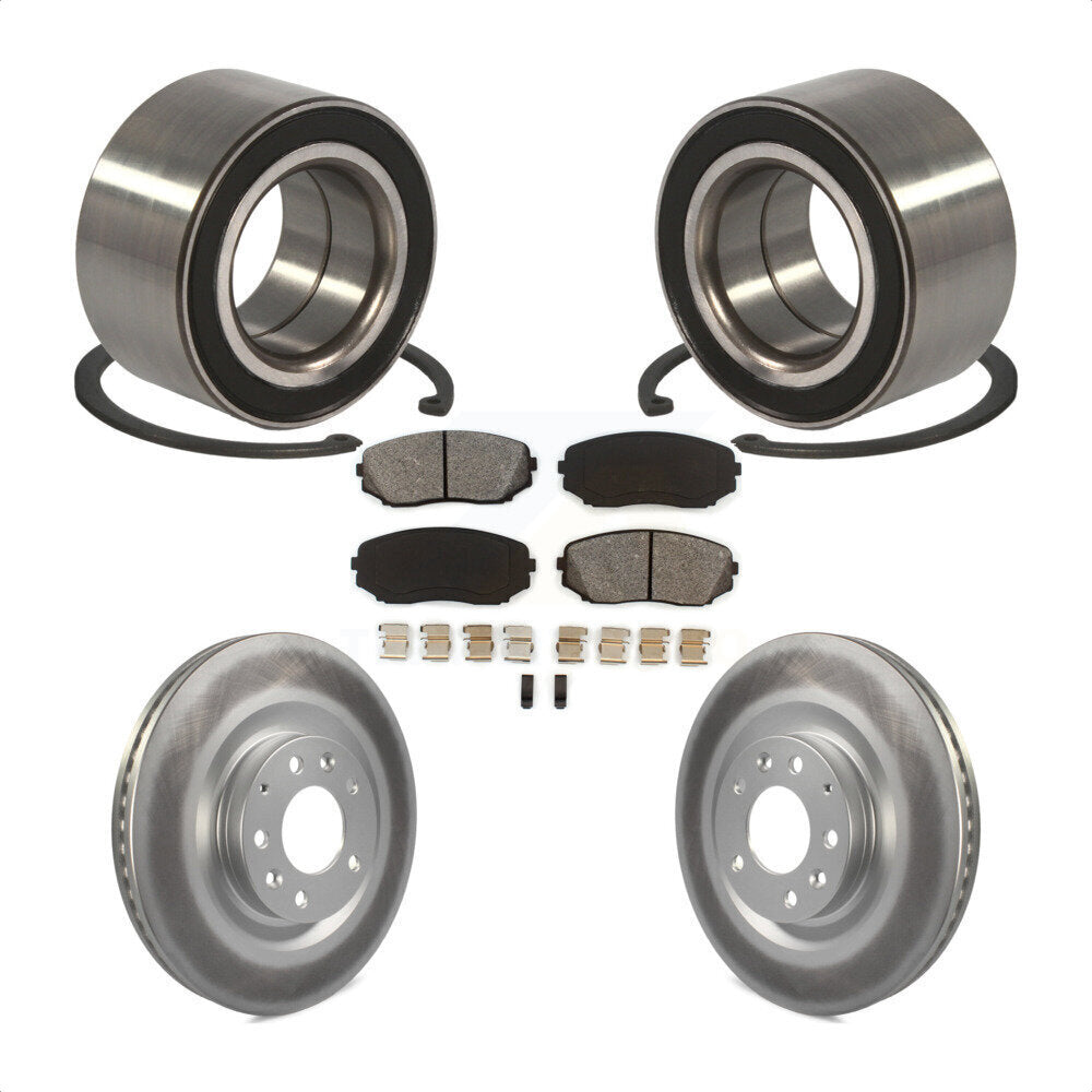 Wheel Bearing Coated Disc Brake Rotor And Pad Front Kit For 2007-2015 Mazda CX-9