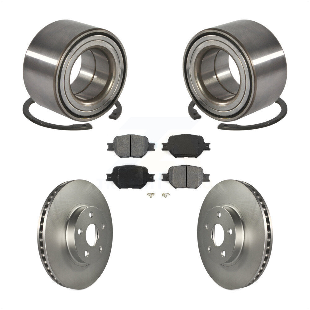 Wheel Bearing Coated Disc Brake Rotor & Pad Front Kit For Toyota Celica Scion tC