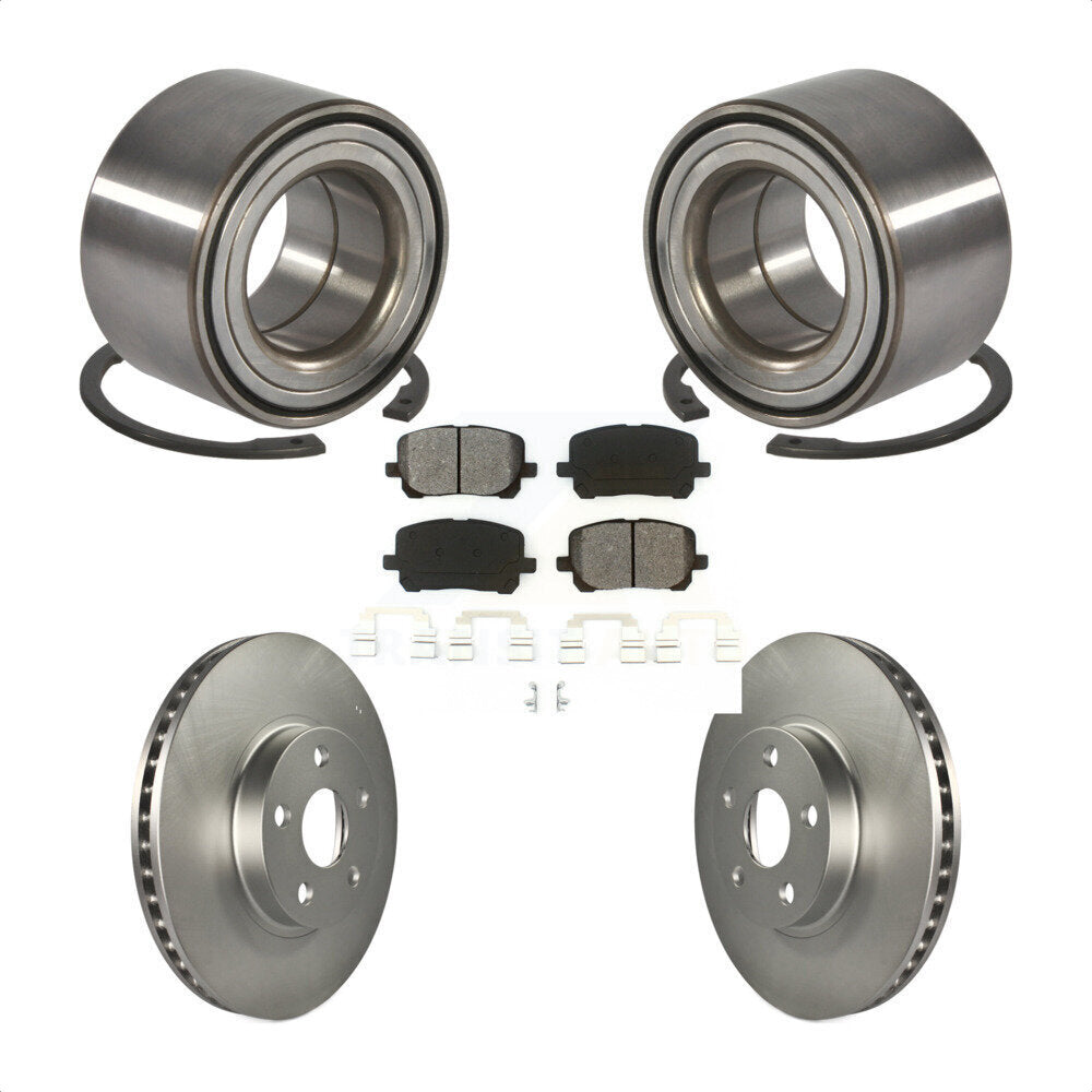 Wheel Bearing Coated Brake Rotor Pad Front Kit For Toyota Corolla Matrix Pontiac