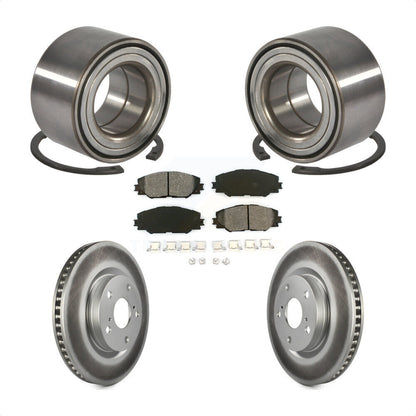Wheel Bearing Coated Brake Rotor & Pad Front Kit For 2017-2018 Toyota Corolla iM