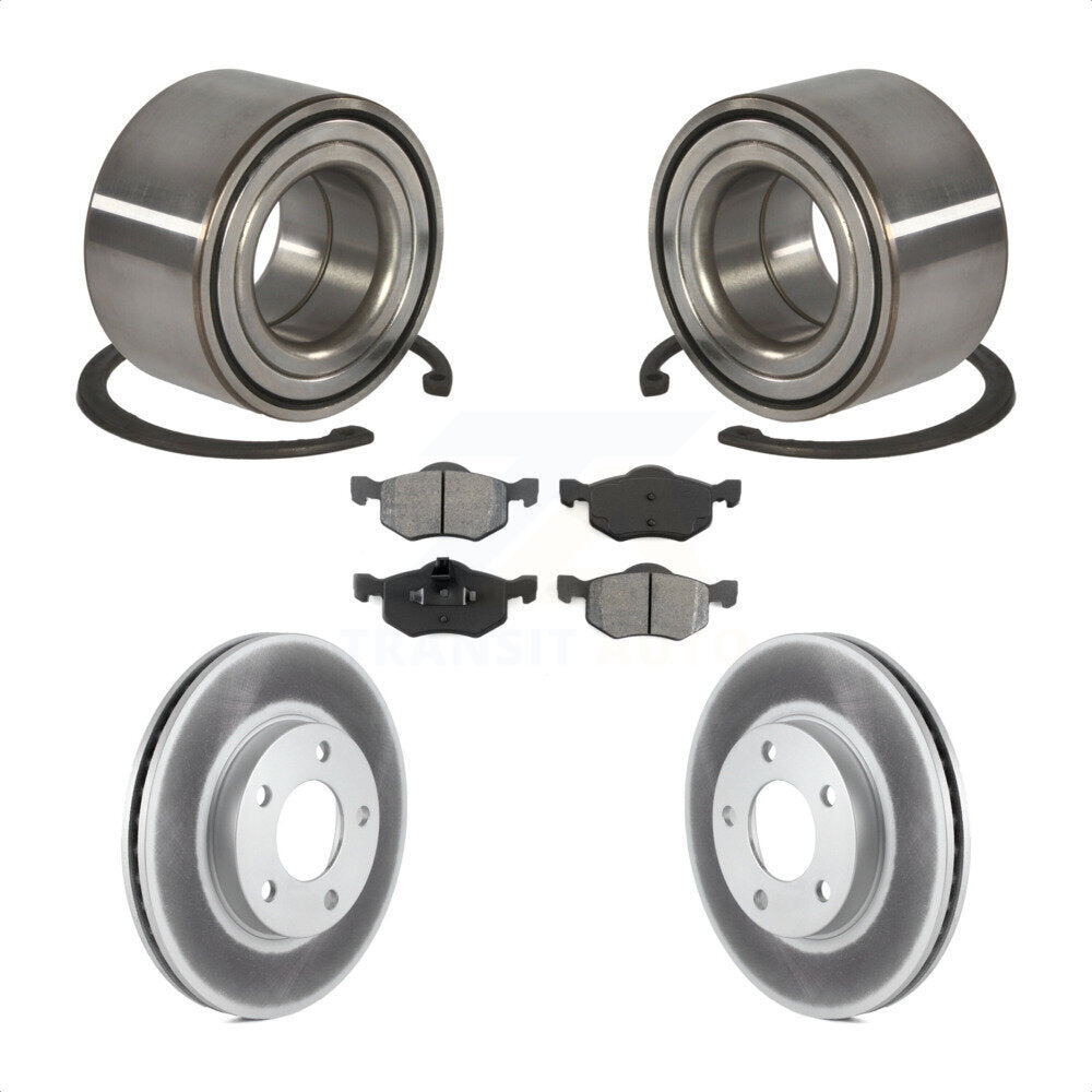 Wheel Bearing Coated Brake Rotor And Pad Front Kit For Ford Escape Mazda Tribute