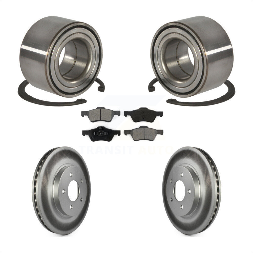 Wheel Bearing Coated Brake Rotor And Pad Front Kit For Ford Escape Mazda Tribute