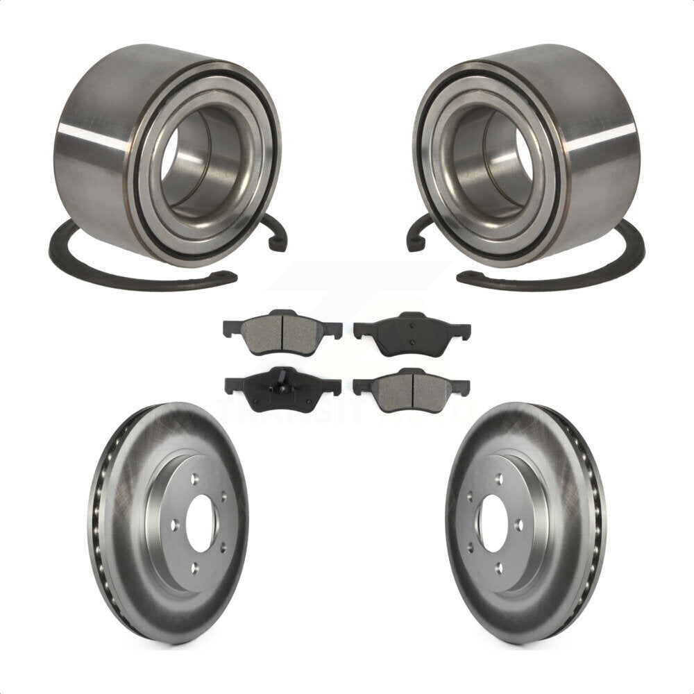 Wheel Bearing Coated Brake Rotor & Pad Front Kit For Ford Escape Mercury Mariner
