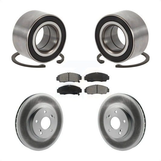 Wheel Bearing Coated Brake Rotor And Pad Front Kit For Honda Accord Acura TSX TL