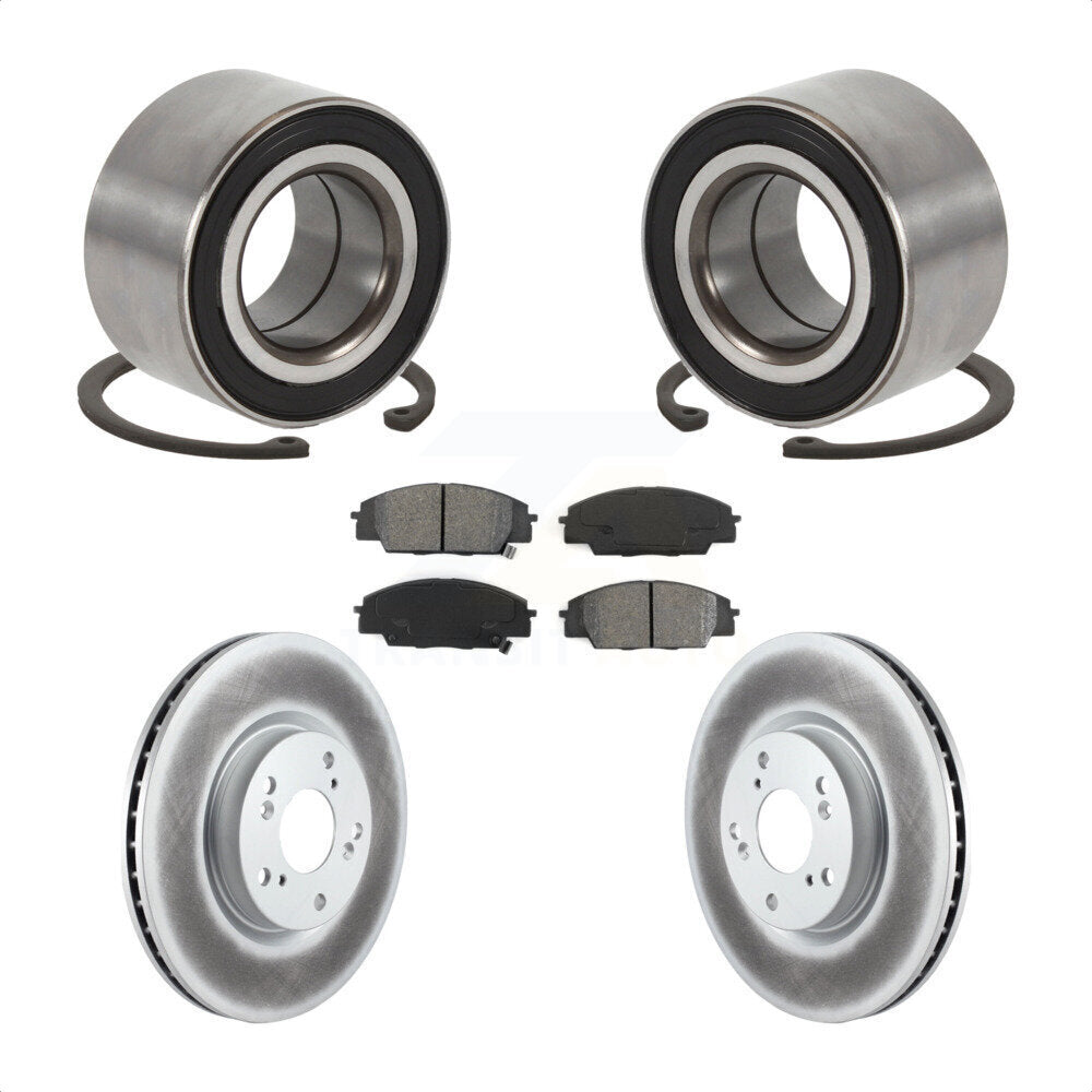 Wheel Bearing Coated Disc Brake Rotor & Pads Front Kit For Honda Civic Acura CSX