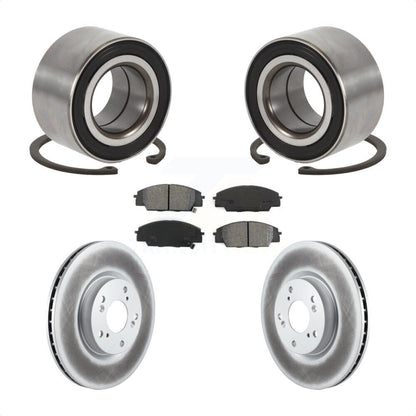 Wheel Bearing Coated Disc Brake Rotor & Pads Front Kit For Honda Civic Acura CSX