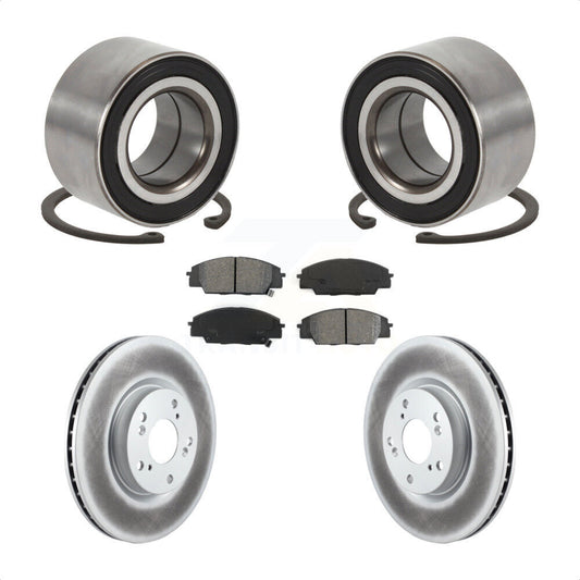 Wheel Bearing Coated Disc Brake Rotor & Pads Front Kit For Honda Civic Acura CSX