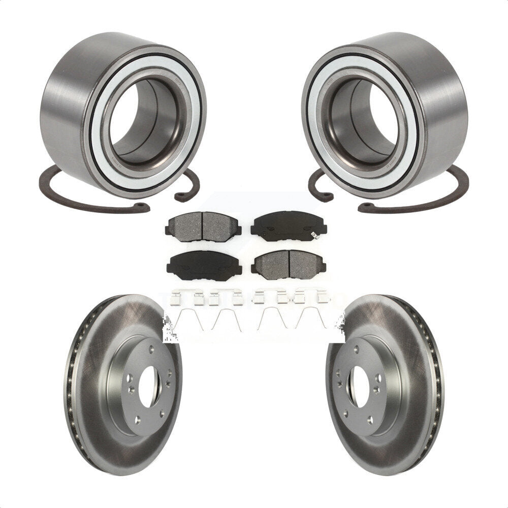 Wheel Bearing Coated Brake Rotor & Pads Front Kit For 2003-2011 Honda Element EX