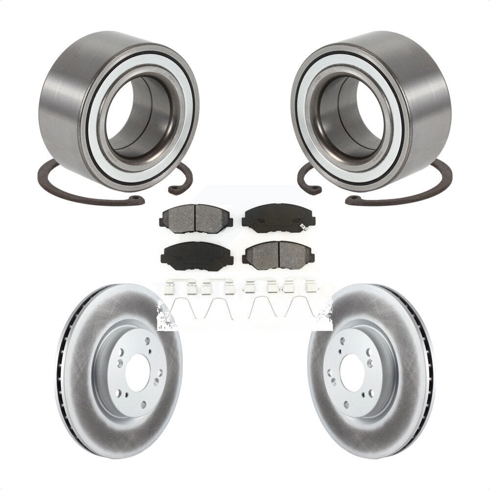 Wheel Bearing Coated Disc Brake Rotor And Pad Front Kit For 2005-2006 Honda CR-V
