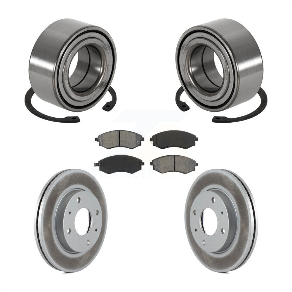 Wheel Bearing Coated Brake Rotor And Pad Front Kit For Hyundai Sonata Kia Optima