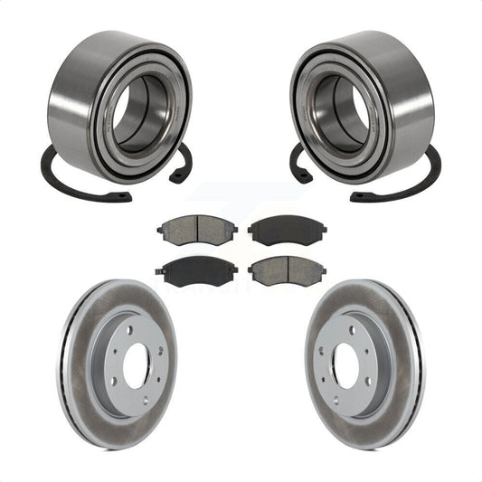 Wheel Bearing Coated Brake Rotor And Pad Front Kit For Hyundai Sonata Kia Optima