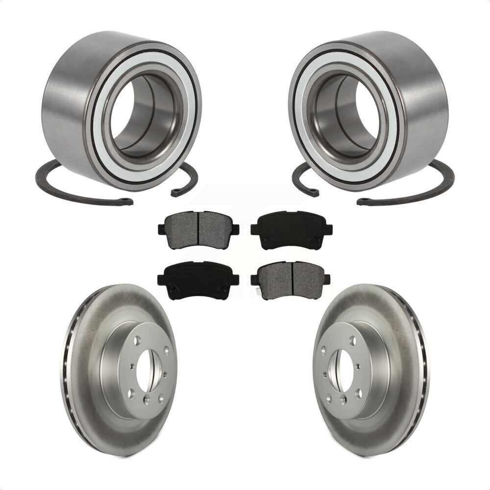 Wheel Bearing Coated Disc Brake Rotor & Pad Front Kit For 2002-2005 Suzuki Aerio