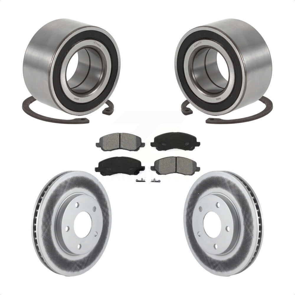 Wheel Bearing Coated Brake Rotor & Pad Front Kit For Mitsubishi Lancer Outlander