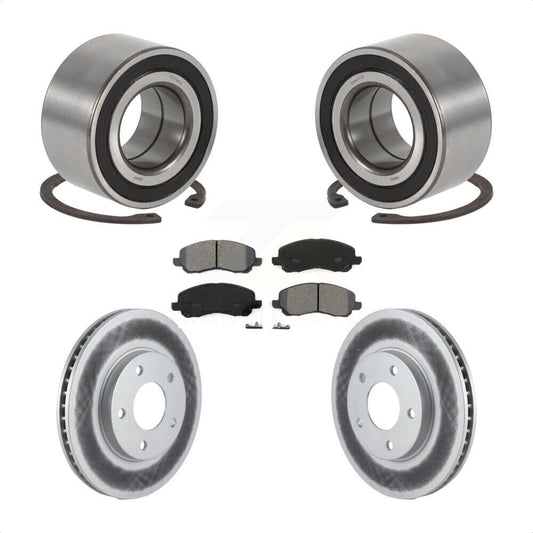 Wheel Bearing Coated Brake Rotor & Pad Front Kit For Mitsubishi Lancer Outlander