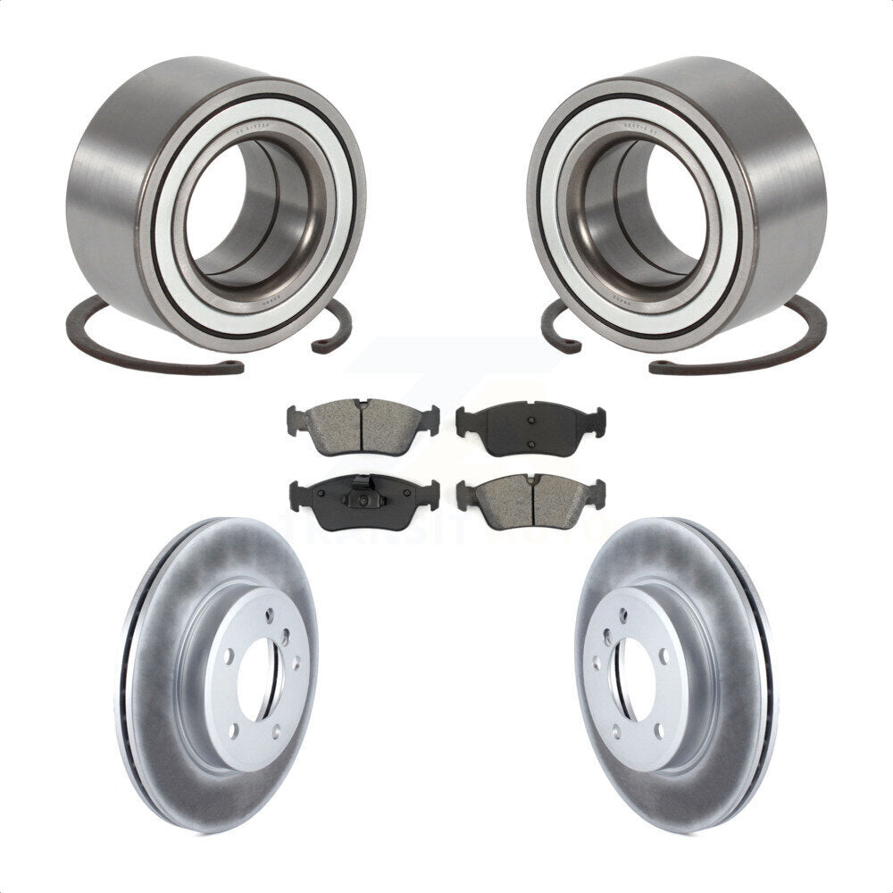 Wheel Bearing Coated Disc Brake Rotor Pad Front Kit For 2001-2005 BMW 325i 325xi