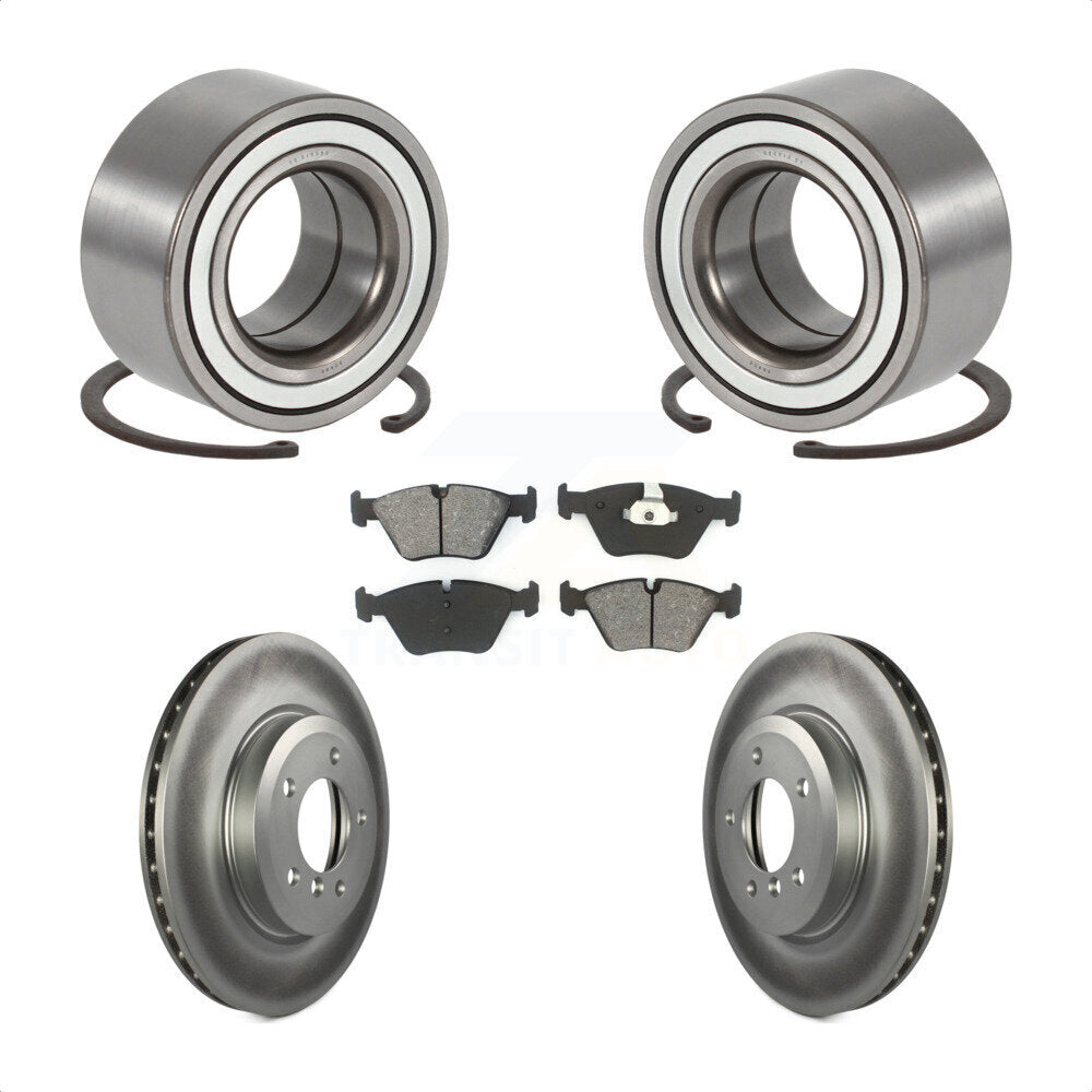 Wheel Bearing Coated Disc Brake Rotor Pad Front Kit For 2001-2005 BMW 330i 330xi