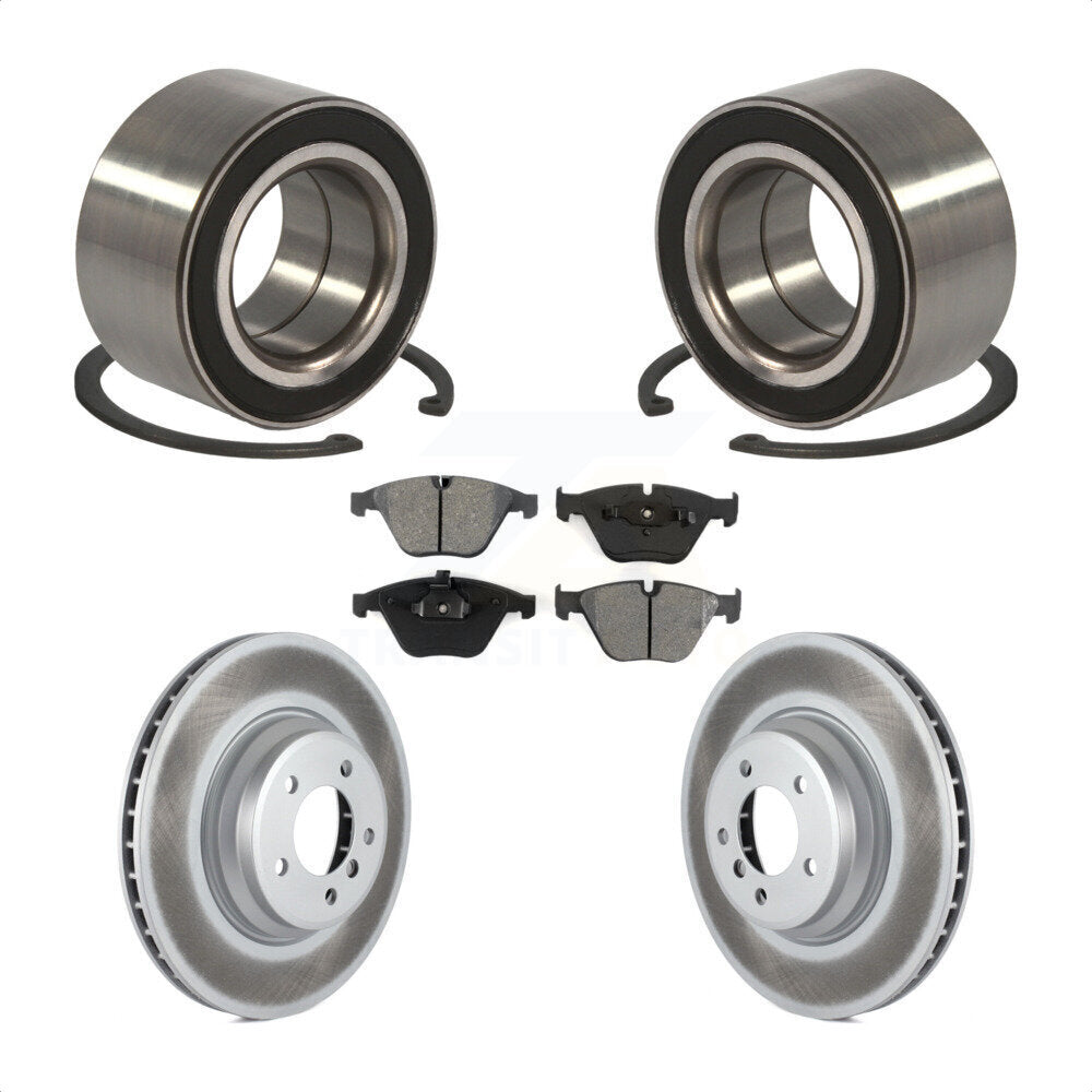 Wheel Bearing Coated Disc Brake Rotor & Pads Front Kit For BMW 335i xDrive 335xi