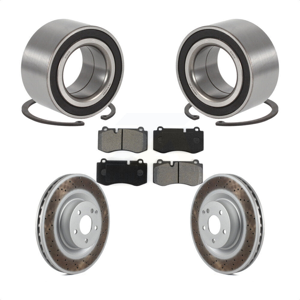 Wheel Bearing Coated Disc Brake Rotor Pads Front Kit For 2009 Mercedes-Benz S450