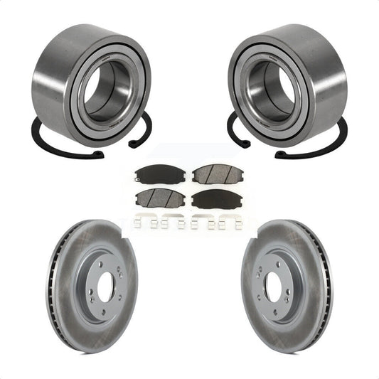 Wheel Bearing Coated Disc Brake Rotor And Pad Front Kit For 2004-2006 Kia Amanti