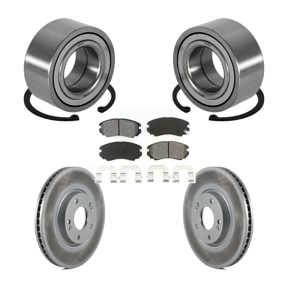 Wheel Bearing Coated Disc Brake Rotor Pad Front Kit For Hyundai Azera Kia Amanti