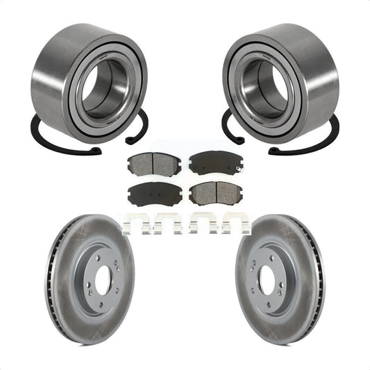Wheel Bearing Coated Disc Brake Rotor Pad Front Kit For Hyundai Azera Kia Amanti