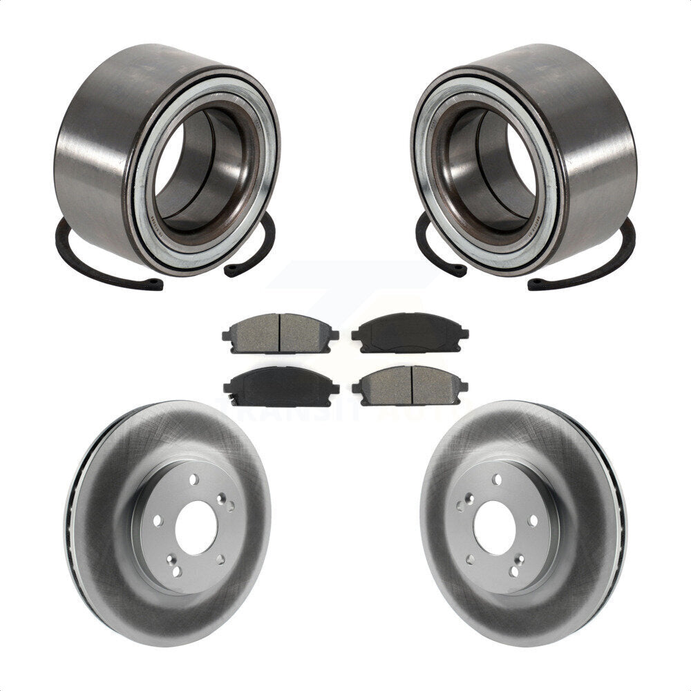 Wheel Bearing Coated Disc Brake Rotor And Pads Front Kit For 2003-2006 Acura MDX