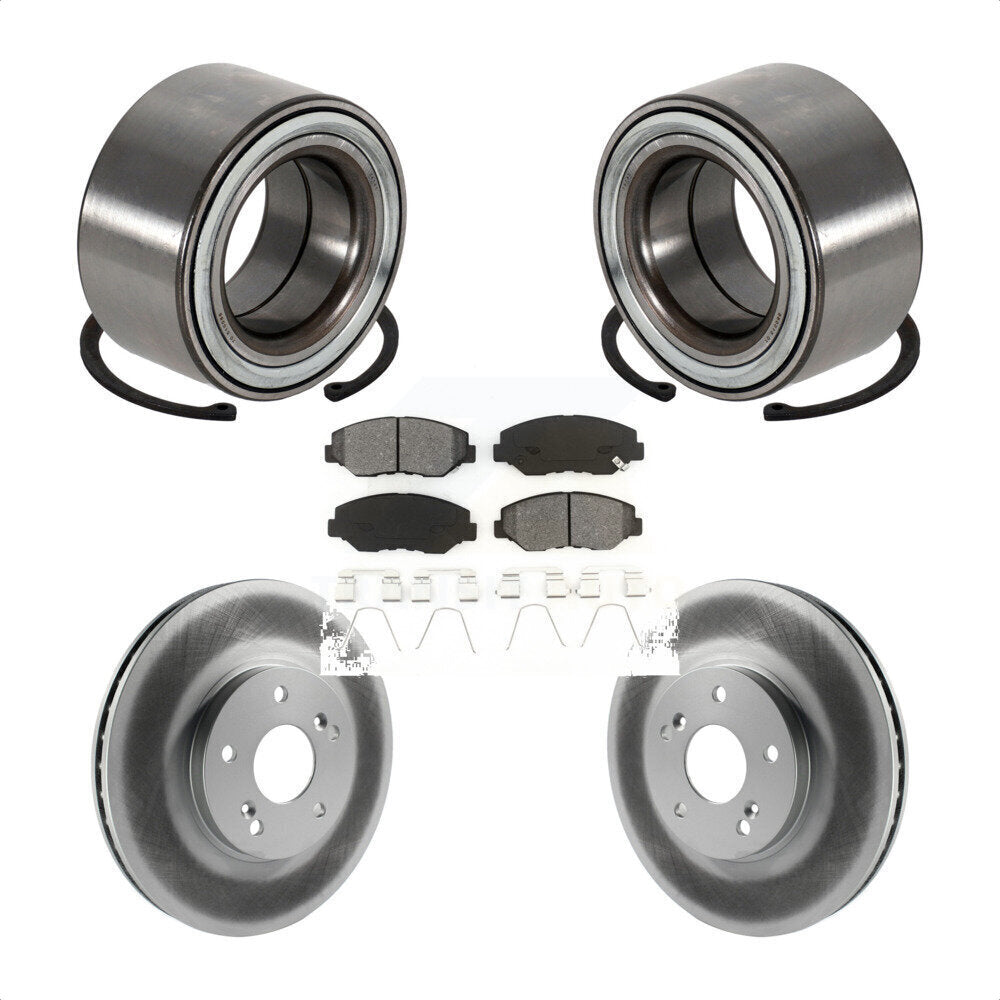 Wheel Bearing Coated Disc Brake Rotor & Pads Front Kit For 2005-2008 Honda Pilot