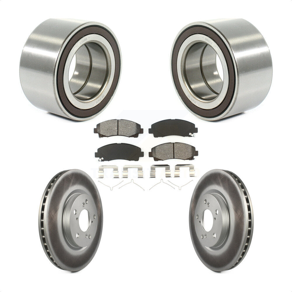Wheel Bearing Coated Brake Rotor And Pad Front Kit For 2006-2014 Honda Ridgeline