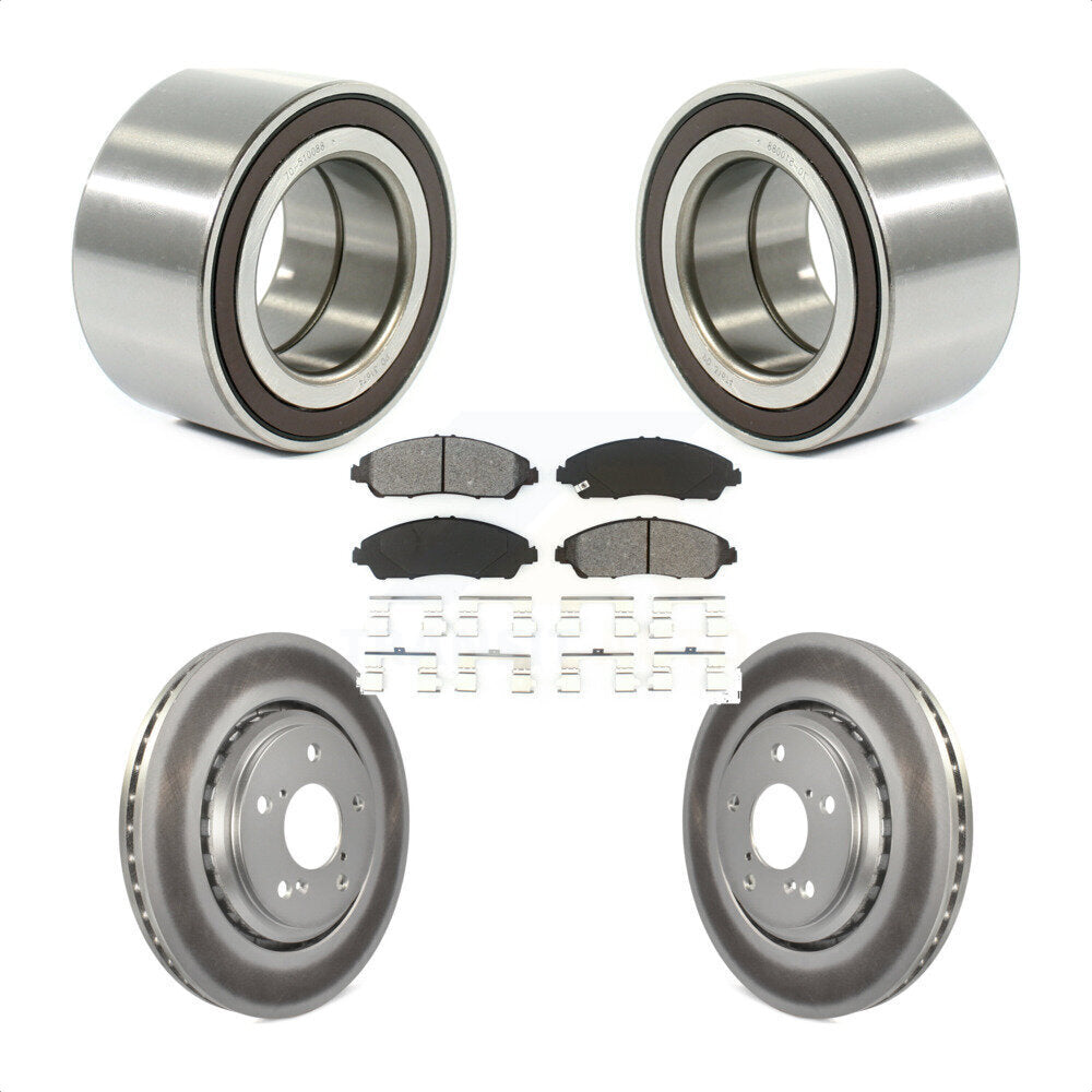 Wheel Bearing Coated Brake Rotor And Pad Front Kit For 2017-2019 Honda Ridgeline
