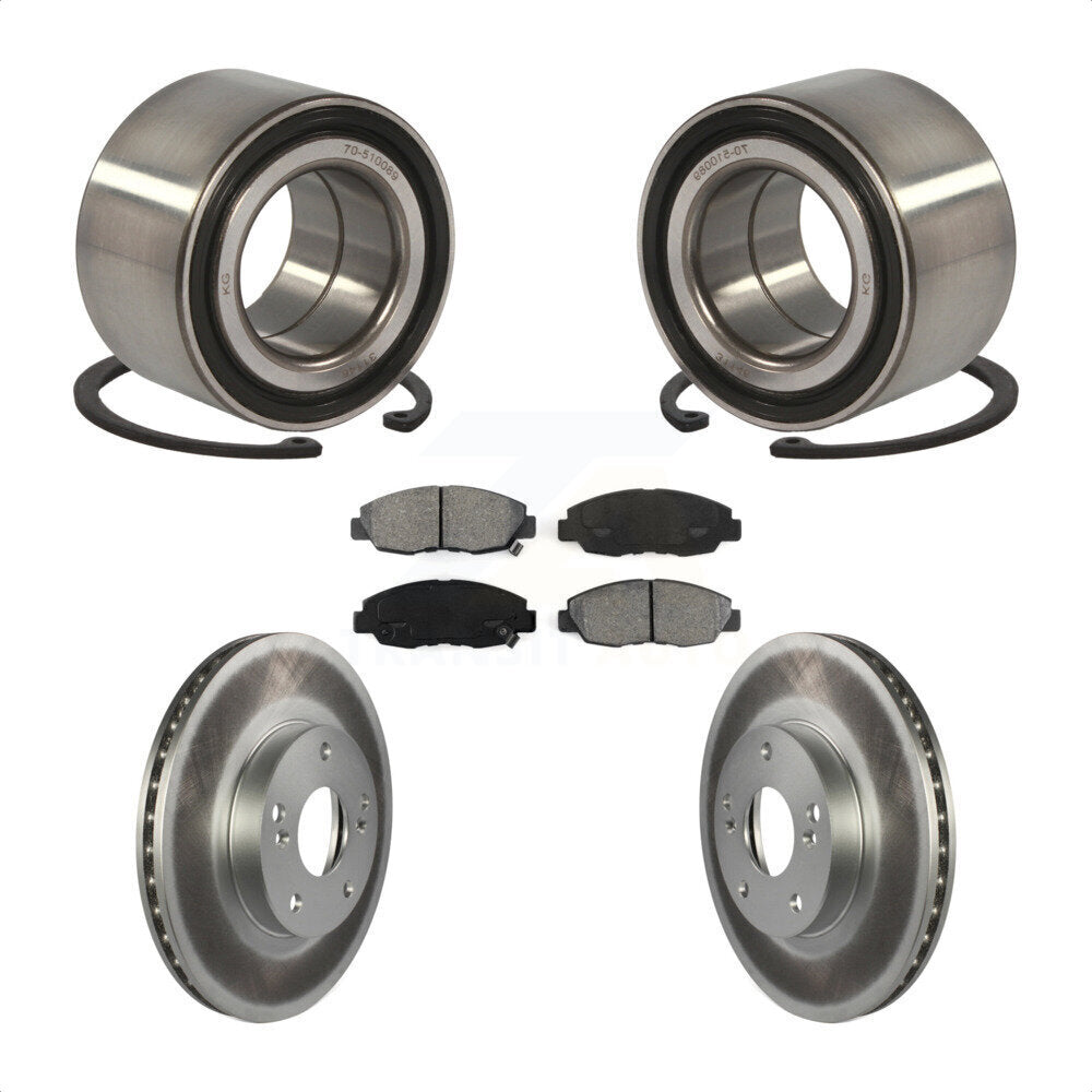 Wheel Bearing Coated Brake Rotor Pad Front Kit For 2011 Honda Civic GX with 1.8L