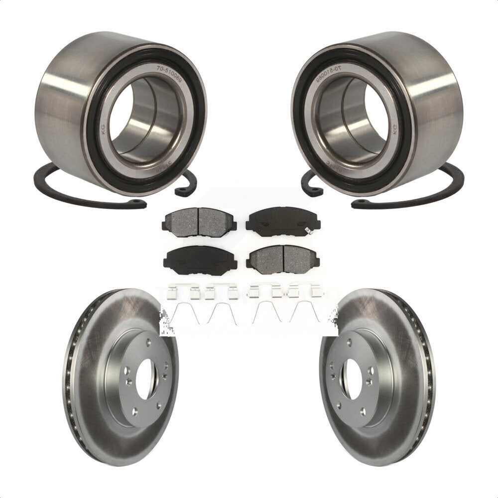 Wheel Bearing Coated Disc Brake Rotors And Pads Front Kit For Honda Civic