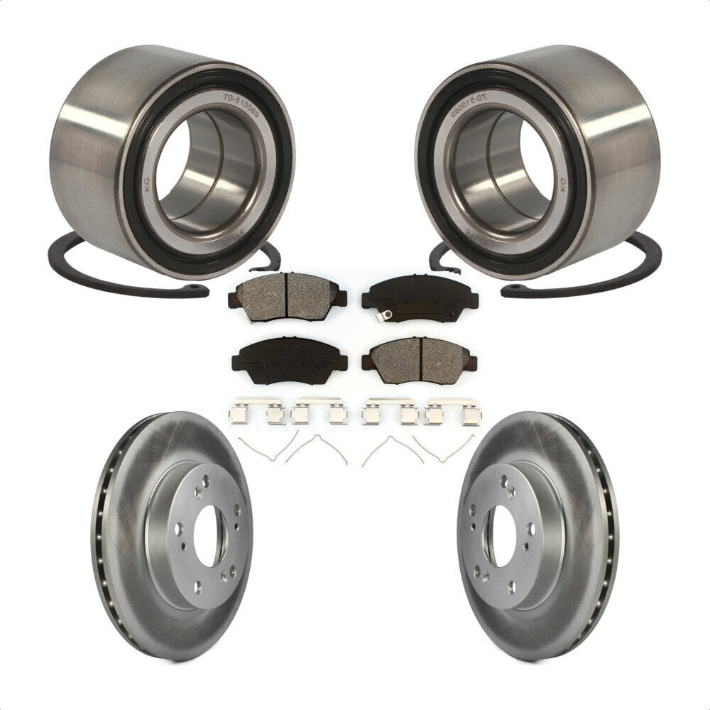 Wheel Bearing Coated Disc Brake Rotors And Pads Front Kit For Honda Civic