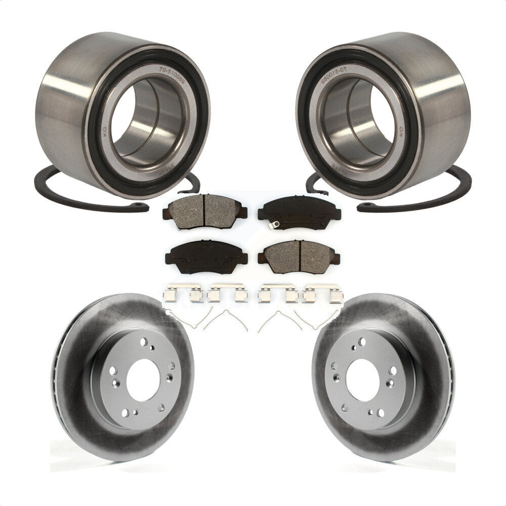 Wheel Bearing Coated Disc Brake Rotor & Pads Front Kit For Honda Civic Acura ILX
