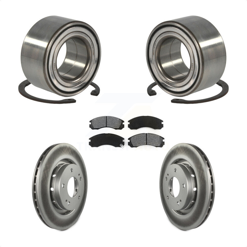 Wheel Bearing Coated Brake Rotor And Pad Front Kit For Mitsubishi Outlander PHEV