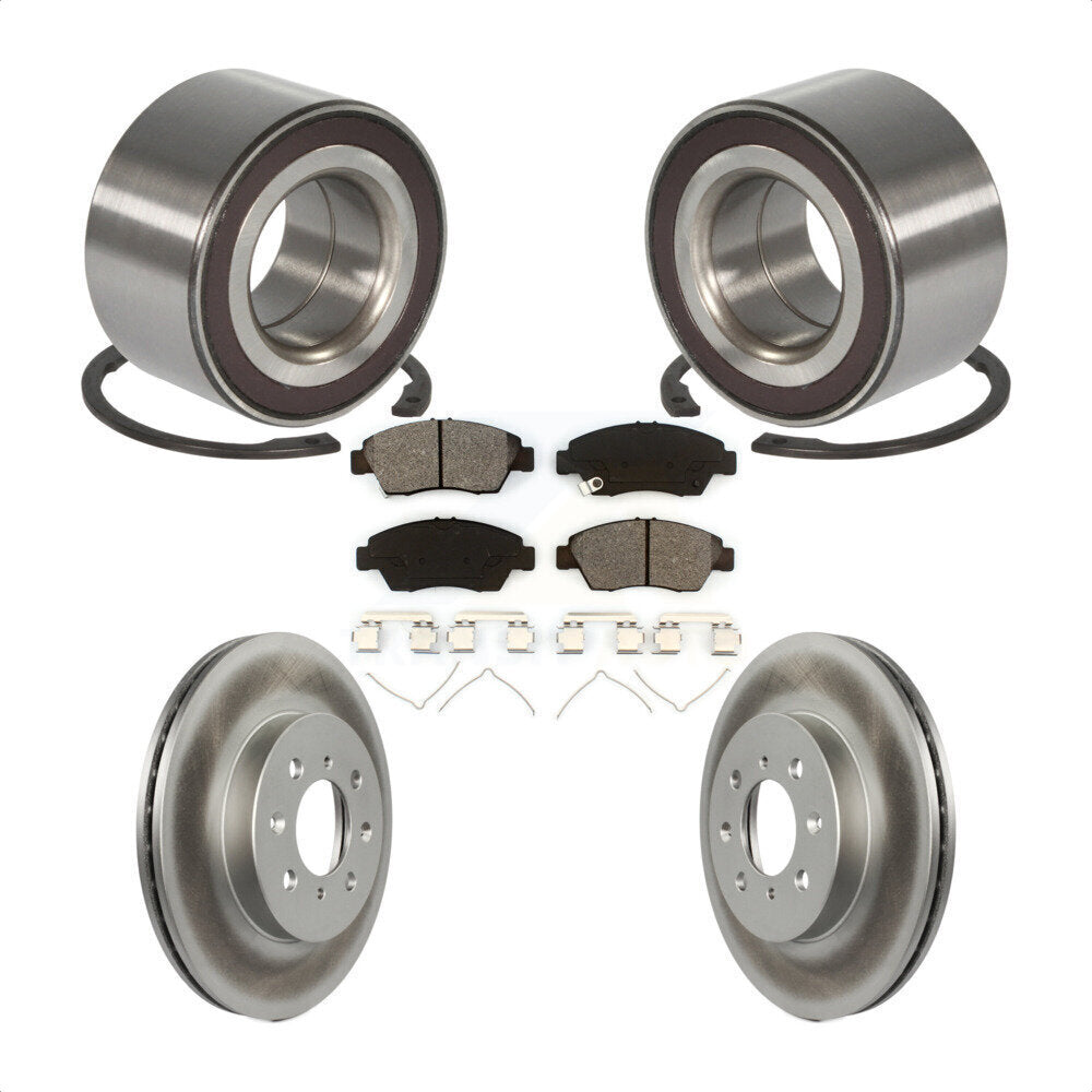 Wheel Bearing Coated Disc Brake Rotor And Pads Front Kit For 2007-2008 Honda Fit