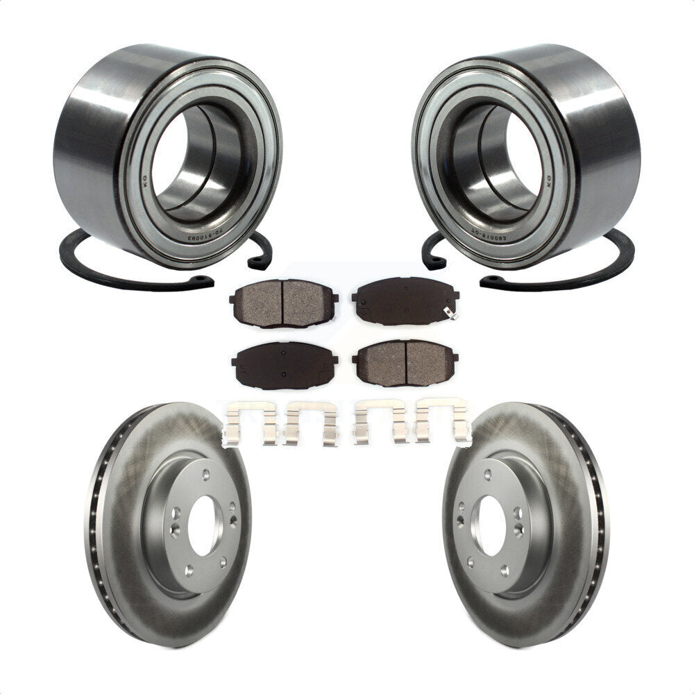 Wheel Bearing Coated Disc Brake Rotors And Pads Front Kit For Hyundai Elantra